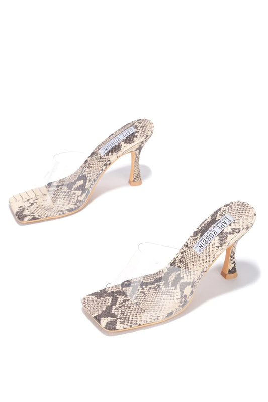 "Tess" Low Clear Heels